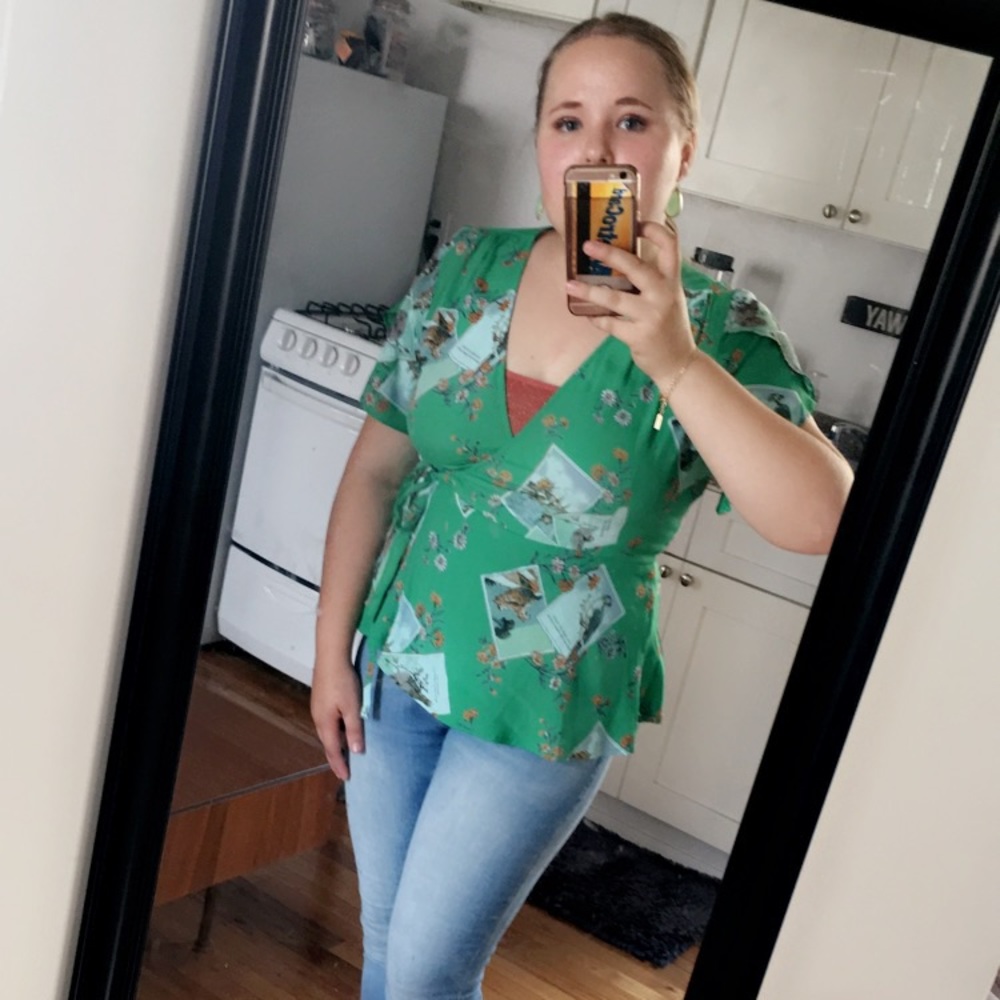 Kelly green top from Anthropologie size US 8